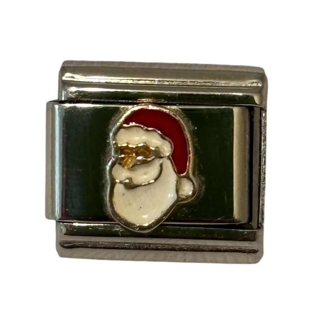 Italian Charm Bracelet Santa Claus Charm Silver